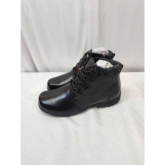 Propet Womens Delaney Zip Lace Up Leather Ankle Boots Black Size 8 - Picture 4 of 8